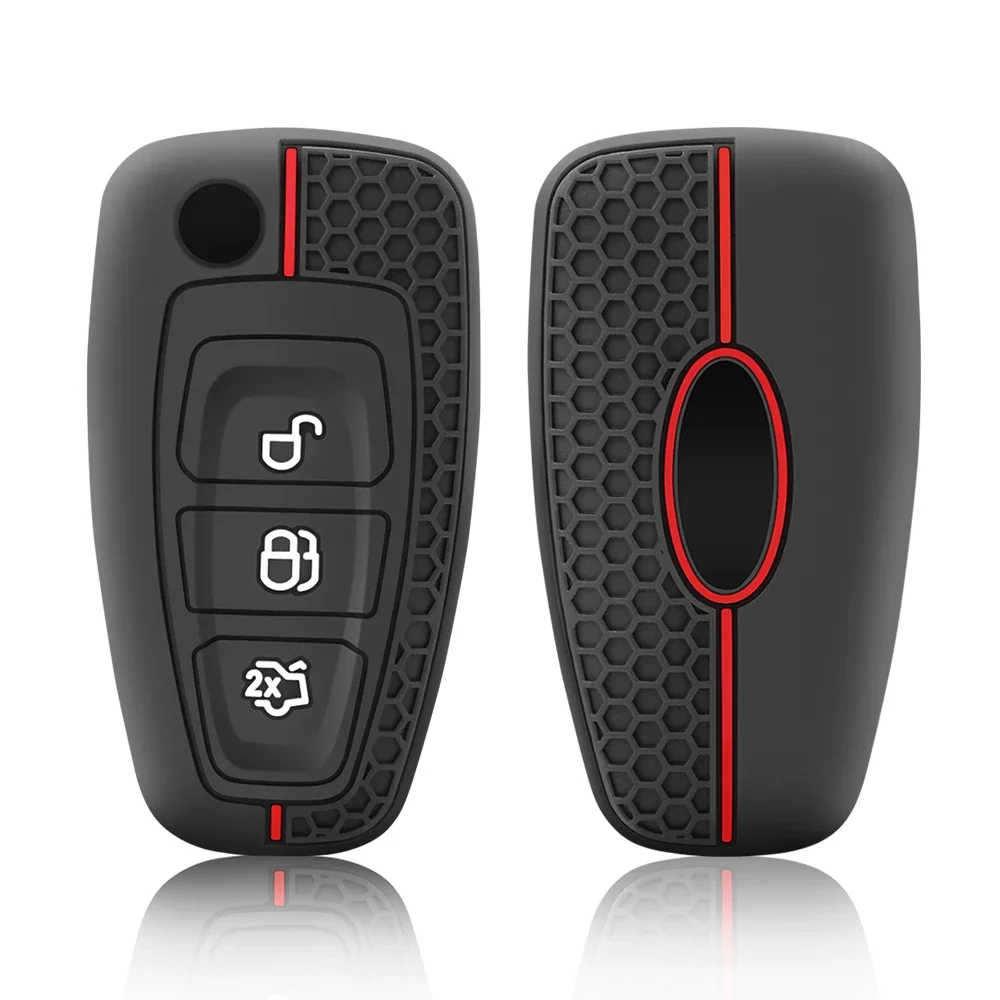 3 Button Silicone Car Remote Key Fob Cover Case For Ford Ranger C-Max S-Max Focus Galaxy Mondeo Transit Tourneo Custom