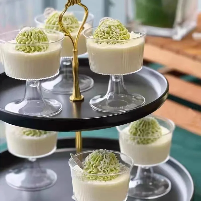 1pcs Disposable Dessert Cup Plastic Ice Cream Cup Wine Cup Fruit Ice Cream Pudding Wedding Party Decoration Home Tableware - Image 2