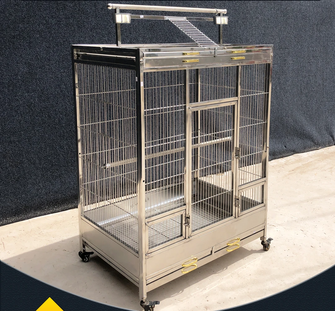 Stainless steel bird cage large breeding cage indoor household solid large parrot cage