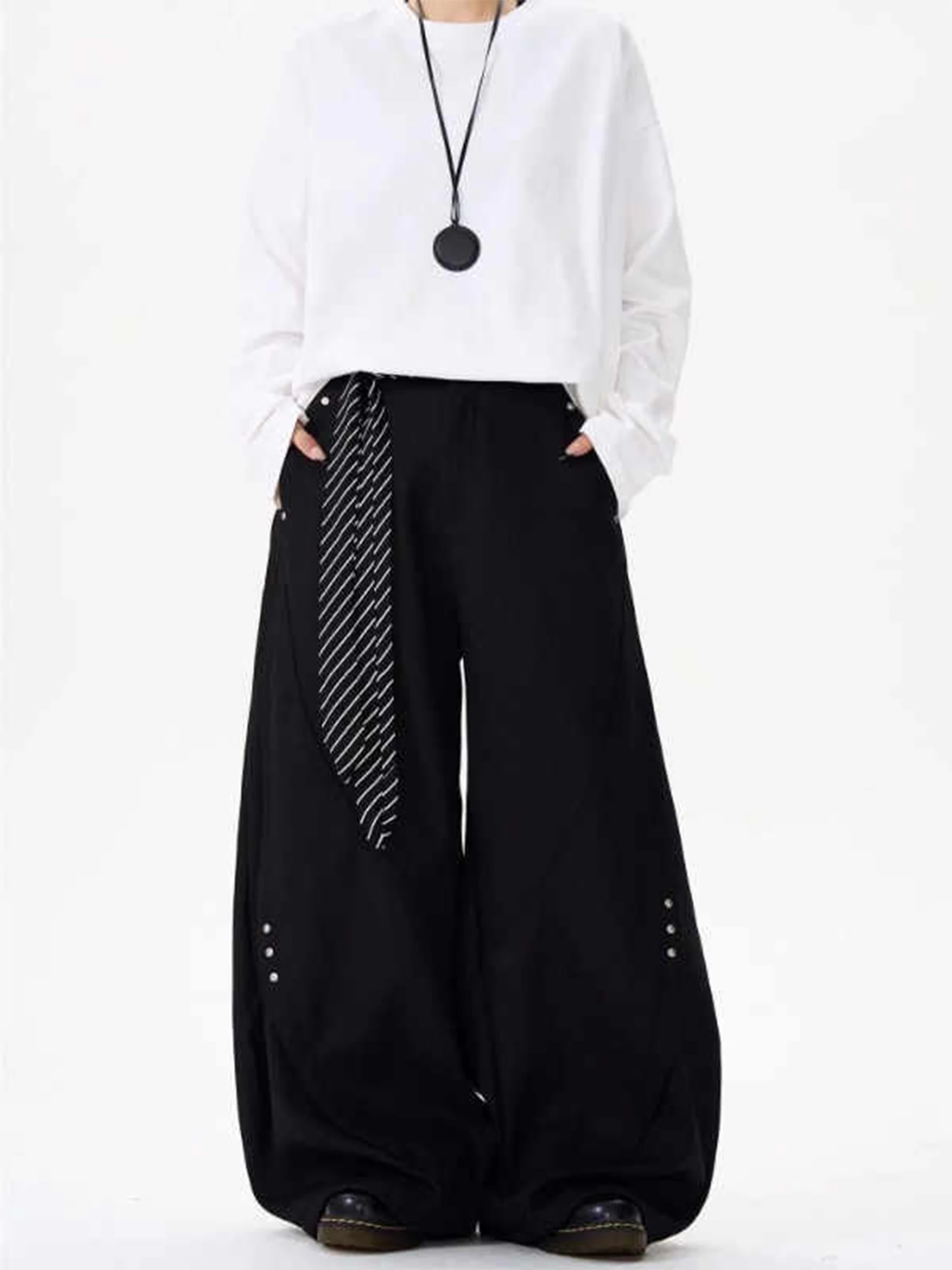 

Women's Black Gothic Y2k Emo Long Pants Baggy Harajuku Suits Pants Vintage Oversize Trousers Japanese 2000s Style Clothes 2025