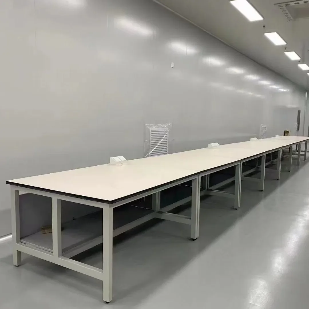 Customizable Lab Table Lab Side Bench Made Of Steel Frame, Reinforced Wall Desk Structures, Multi-functional Lab Work Tables