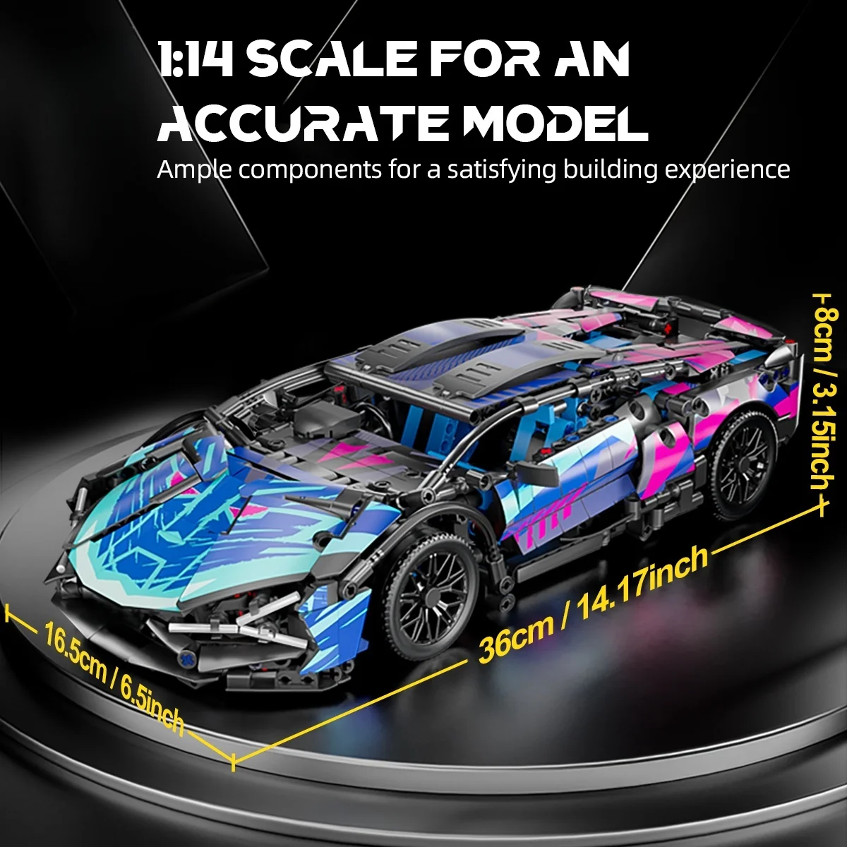 

1690PCS Colorful Cyber Sports Car Building Blocks Set, DIY Racing Car Model with Cool Door Design, Gift & Decoration for Boys Gi