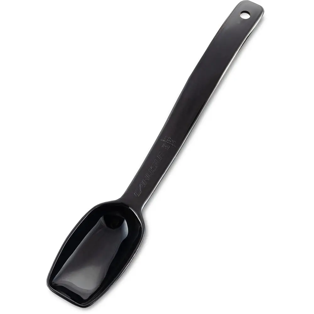 

Solid Spoon Serving Utensils For Catering, Home, Restaurant, Parties, Buffet, Plastic, 0.5 Ounces, Black, (Pa Of 12)