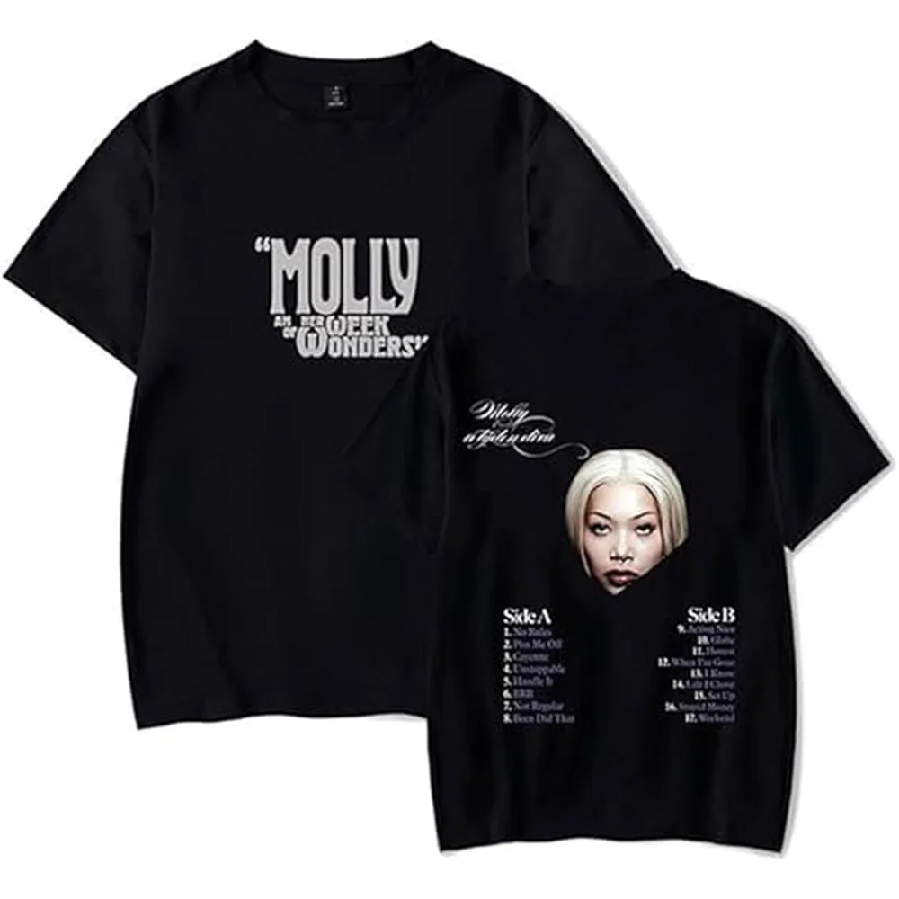 

Molly Santana 2025 New Album T-shirt Classic Print Short-sleeved Men's And Women's Hip-hop Top