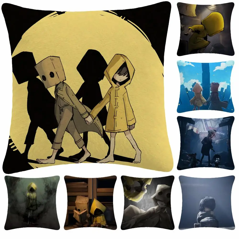 Game Adventure L-Little Nightmares Cushion Cover Soft Plush  throw pillow Sofa Bedroom Living Room Car Dorm Home Decor Gift