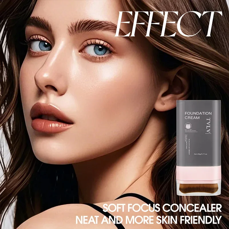 

TVLV Concealing Foundation Stick: 5 Shades with Built-In Brush - Cream Finish, Lightweight and Waterproof Formula,