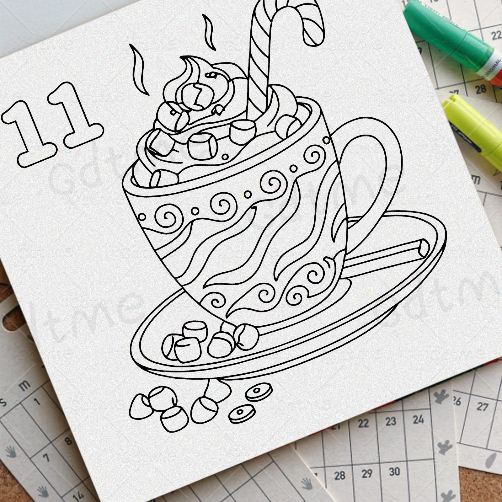 CHRISTMAS COUNTDOWN Bold-easy Patterns Coloring Book for Adults Cute Drawing Book Perfect Gift for Party and Birthday