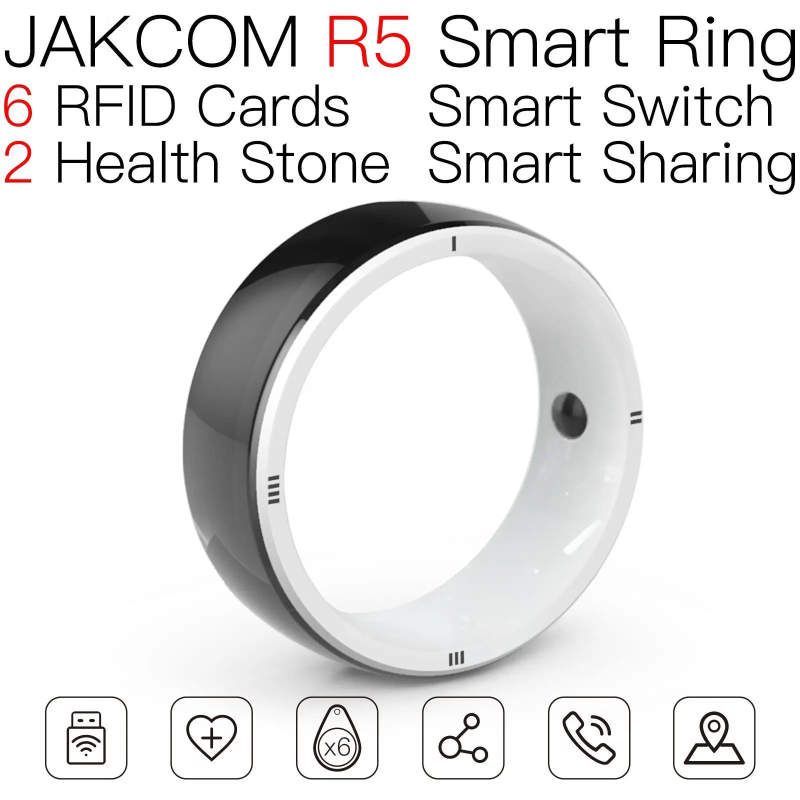 

JAKCOM R5 Smart Ring Newer than autocollants nfc rfid coder printer cr80 20 mil blank black pvc cards mobile sticker inlay