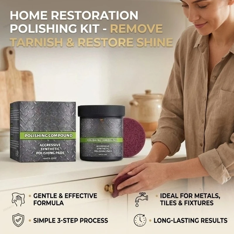 Wood Furniture Care Polishing Paste Remove Surface Scratches Oxidation Marks Restore Shine Long‑Term Protective Renovation Cream