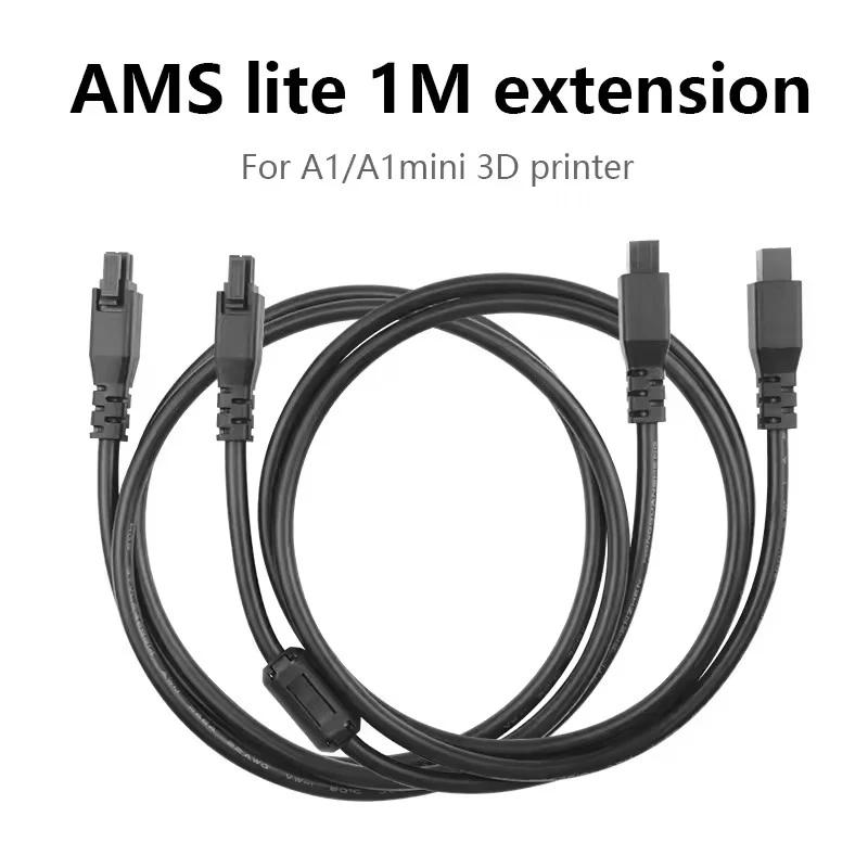 ل بامبو مختبر AMS لايت تمديد كابل مع مرشح حلقة مغناطيسية 1 متر 1.5 متر 2 متر 4pin كابلات ل بامبو مختبر A1 A1 أجزاء طابعة ثلاثية الأبعاد صغيرة