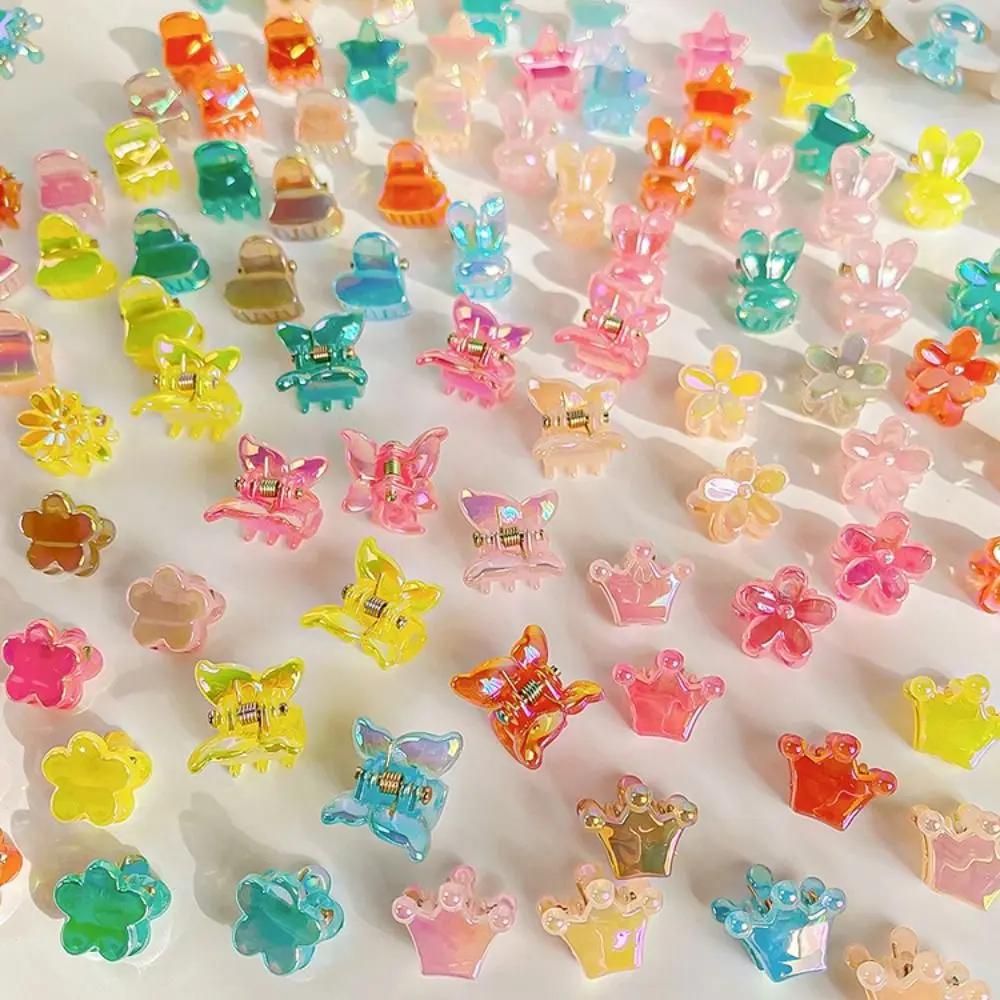 อุปกรณ์เสริมผม MINI Hair Claw ผมโปร่งใสคลิปผมปูคลิปสี Candy Barrettes ดอกไม้ MINI Hair Claw Headdress