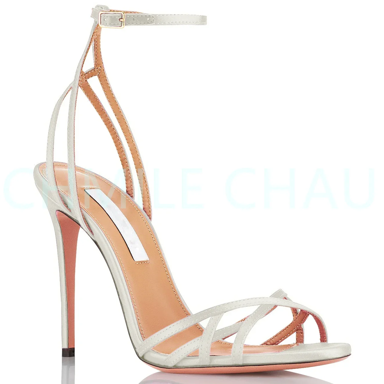 【Measure your feet length before order】Elegant Luxury Designer Women Sandal Stiletto High Heel Strappy Fetish Lady Shoe 1-CHC-27