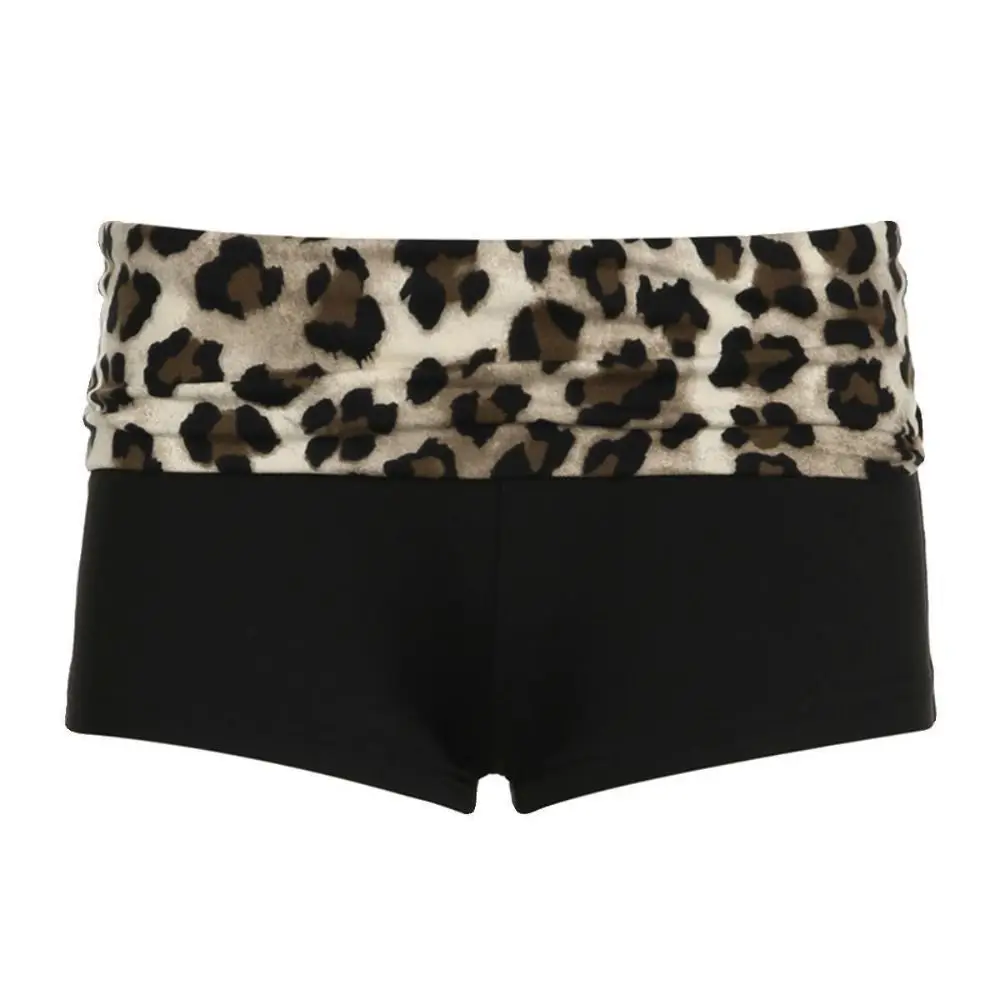 Leopard Print Skinny Shorts High Stretchy Sexy Design Booty Shorts Slim Fit Y2K Aesthetic Low Waist Shorts Women Fashion