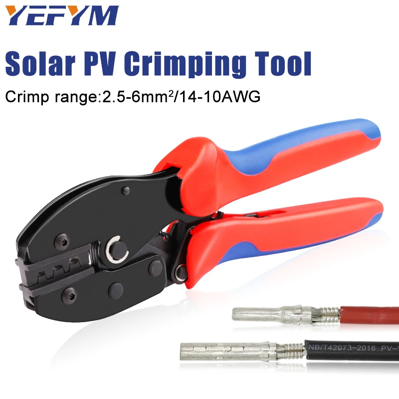 Solar Crimping Tool LY-2546B Pliers MC2.5/4/6mm² 14-10AWG PV Connector Cable Pressing 9 Inch Pliers Ratchet Solar Crimper YEFYM