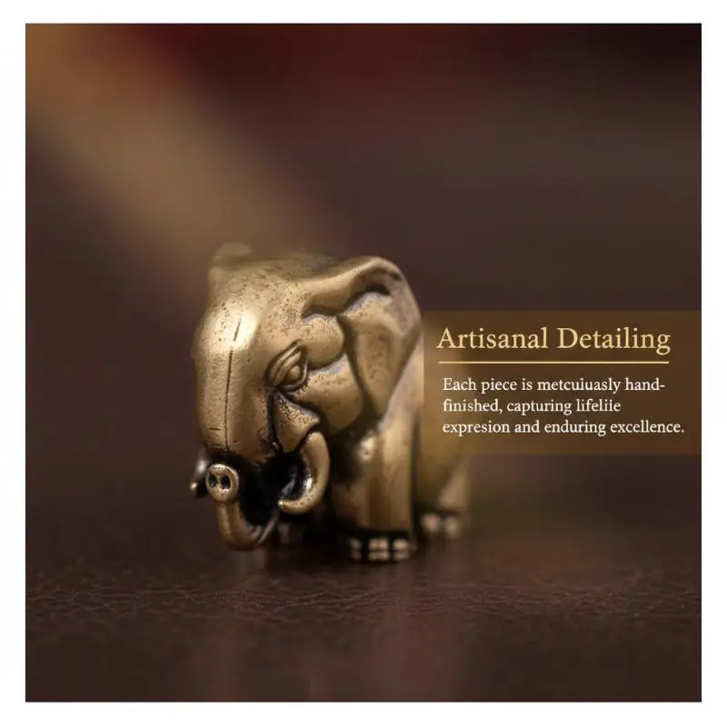 Handmade Solid Brass Rhino Hippo Elephant Statue African Animal Decor Cute Tea Pet for Home Desk Decor Gift for Friends