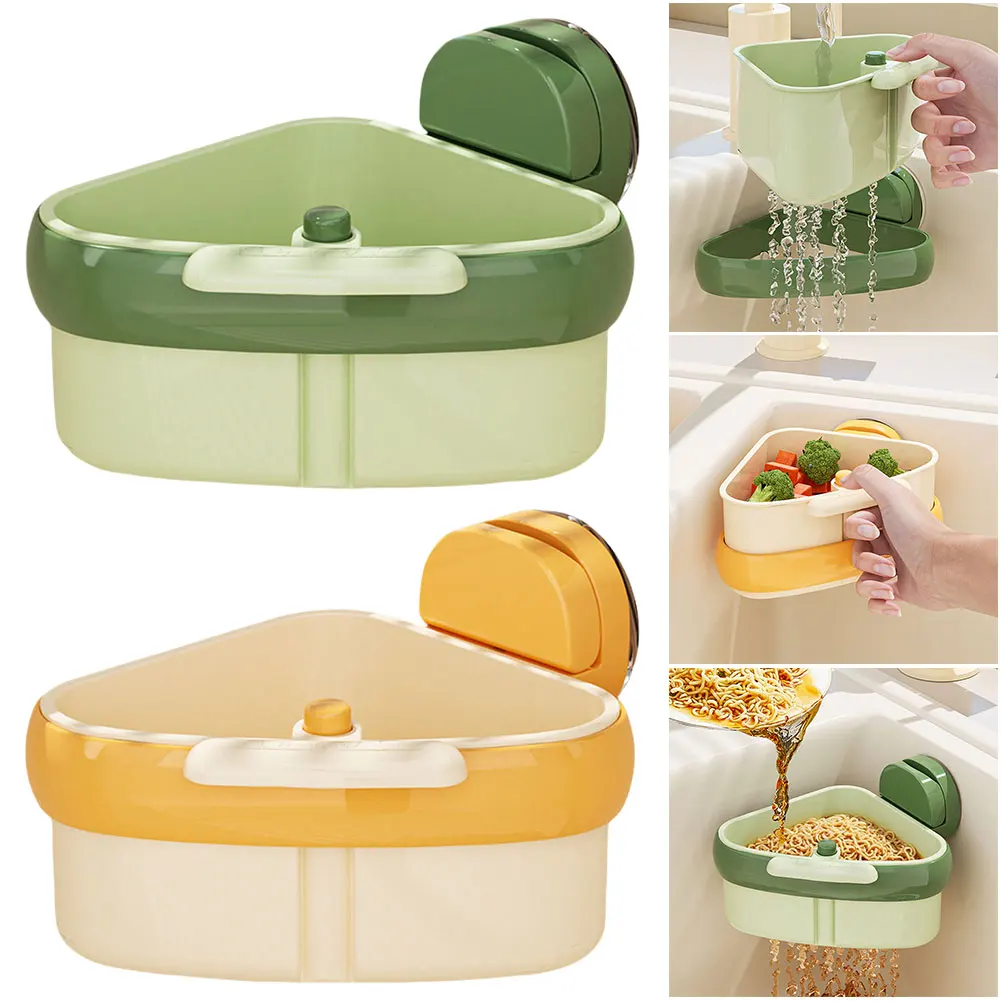 

Кухонный треугольный сито для раковины на присоске, сливная корзина для раковины, угловой сито для раковины, держатель губки для кухонной раковины