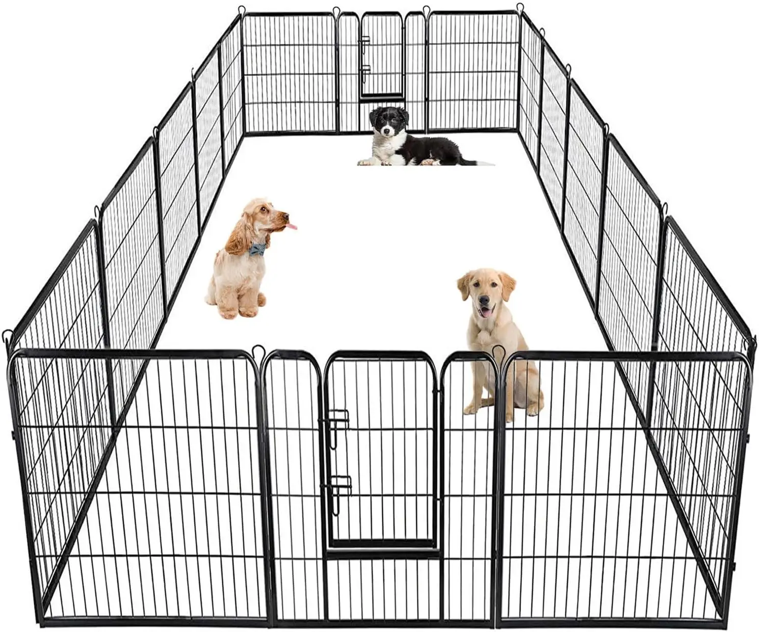 

Dog Playpen Indoor 40 inch 16 Panels Metal Dog Pen Pet Dog Fence Outdoor Exercise Pen with Doors,Pet Puppy Playpen