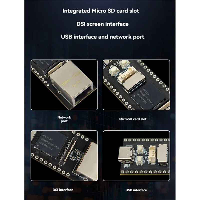 【Exclusivo!】 Placa de desenvolvimento Linux RK3506 com chip RK3506G2, 128 MB DDRL3 e porta de rede de 100 M