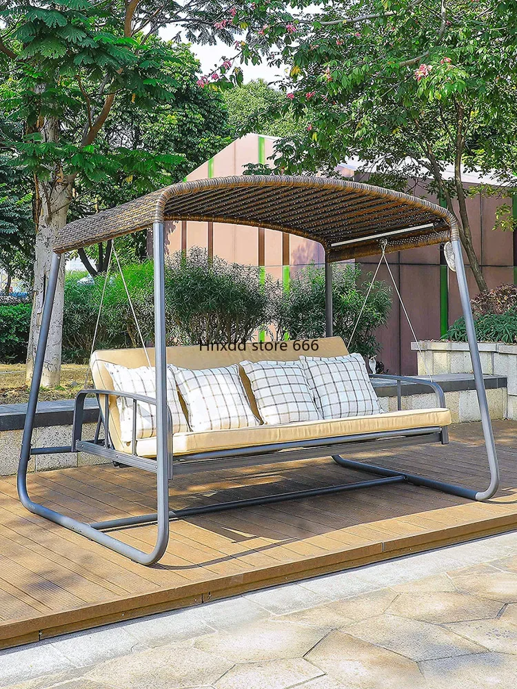 Outdoor swing rocking chair courtyard garden rocking bed reclining hammock bed