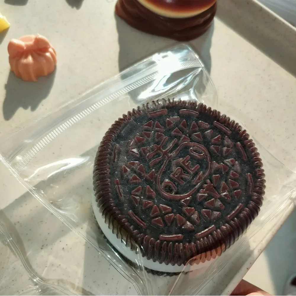 Büyük Oreo stres giderici Squishy oyuncak Mochi Taba Squishy yeni Fidget oyuncak bisküvi Pinching oyuncak için el yapımı silikon