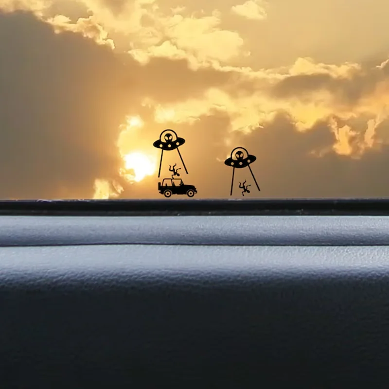 Set of 2 Tiny Alien Small for Car Sticker Decoration Window Bumper Cute Stickers Exterior Accessories Waterproof Pvc Vinyl Decal