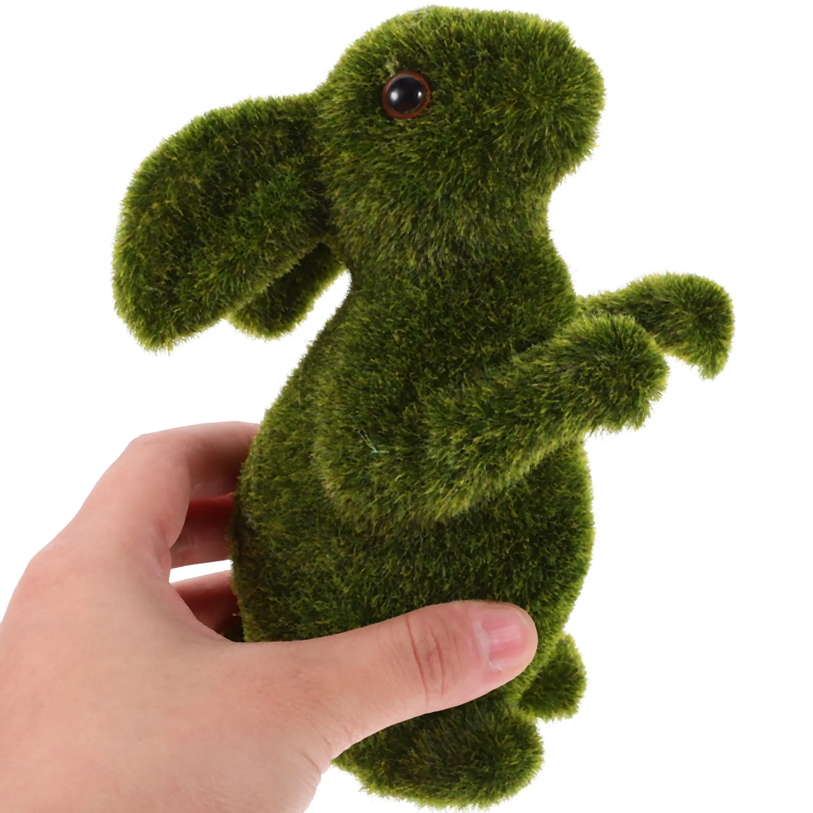 

Easter Bunny Moss Rabbit Flocking Rabbit Statue Outdoor Garden Artificial Rabbit Easter Figurines for Easter Party Decoration