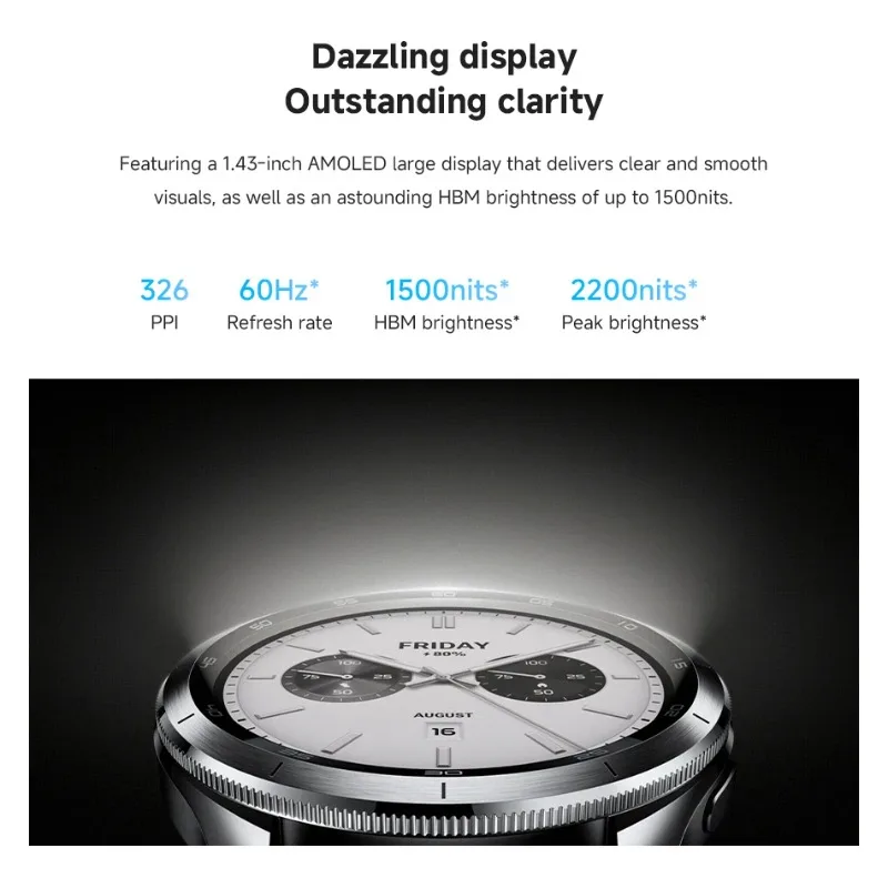 Xiaomi Watch S4 Smartwatch - AMOLED Display, NFC, Bluetooth Calling