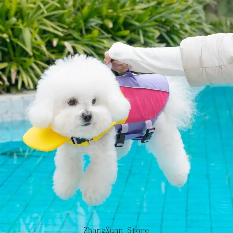 Hunde-Schwimmwesten mit Kragenunterstützung, verstellbare Jacken für überwachtes Schwimmen 3XUF – Detail 7