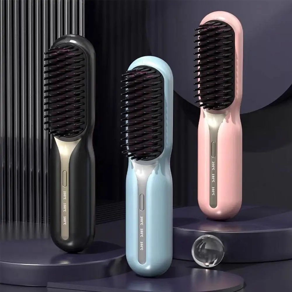 

Cordless Hair Straightener Hot Heating Comb Professional Electric Comb For Hair Smoothing Iron Negative Ion Nourish Hair Ca L7V2