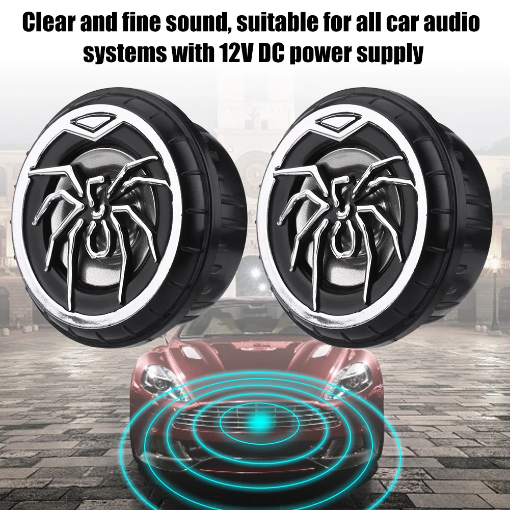 2Pcs Spider Pattern Car Tweeter Speakers Super Power Enhanced Bass Clear Highs Universal Easy Installation Creative Interior