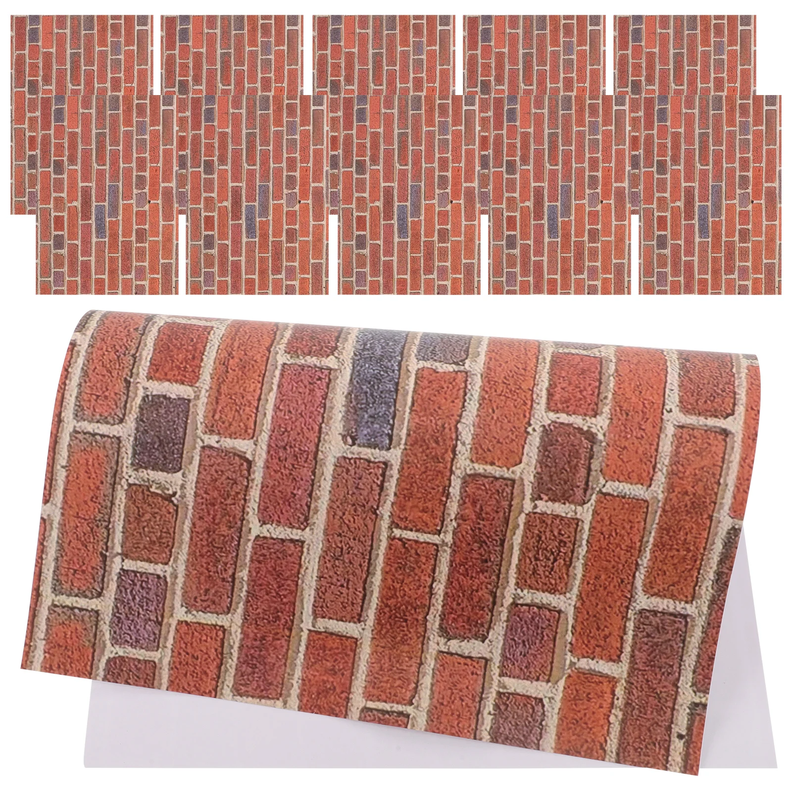 

Dollhouse Wallpaper 1:12 Scale Realistic Brick Texture Self Adhesive Peel Stick Wall Cladding Decor for Miniature House