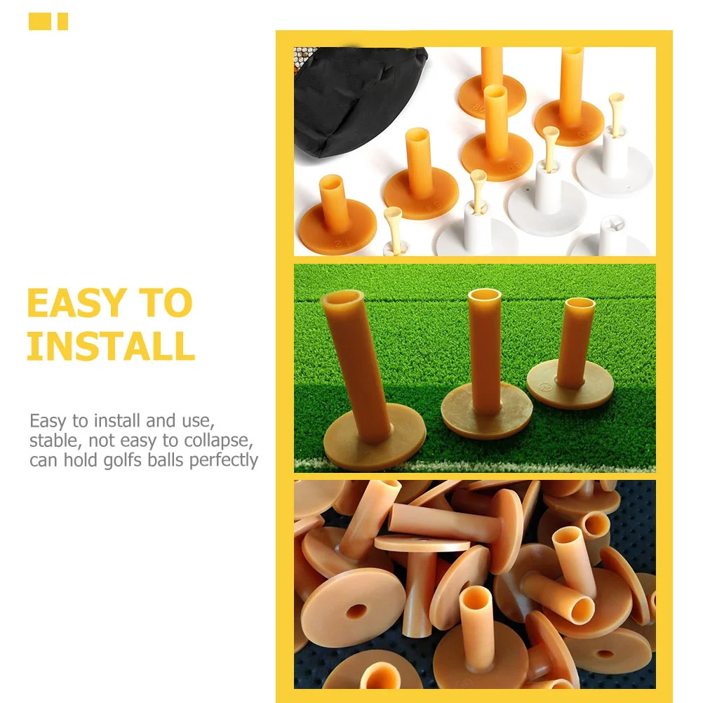 

8pcs Golf Ball Mat Rubber Tees Holders Professional Supplies Stands Bright White Stable Easy Find Golfs Balls Daily Replacement