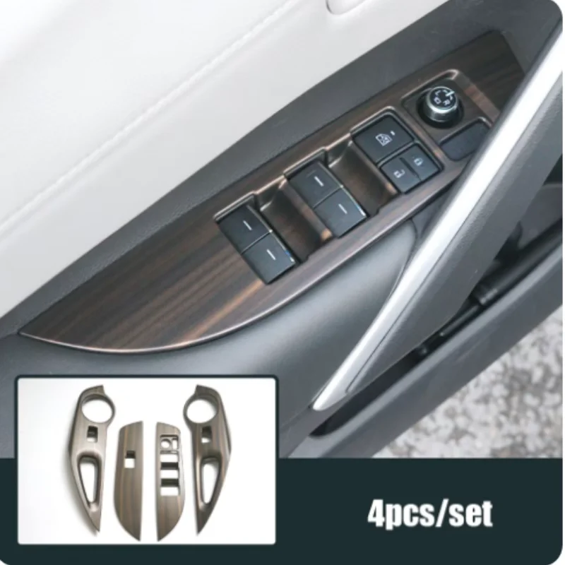

X LHD ABS Window Glass Lift Switch Panel Cover Trim Decoration Lamp Frame Sticker For Toyota Corolla Cross XG10 2022 2023 2024+