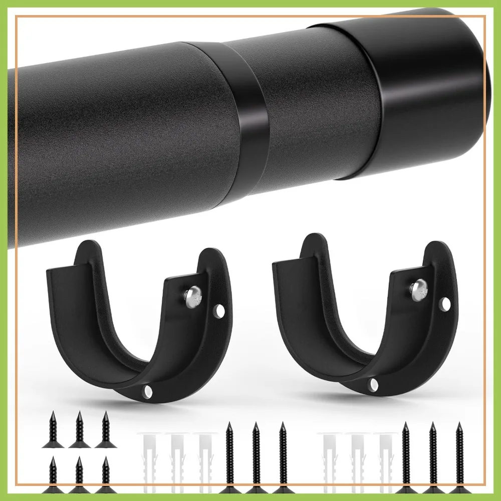 

Adjustable Closet Rod, 17-53 Inch, Heavy Duty, 1.3 Inch Diameter, Matte Black