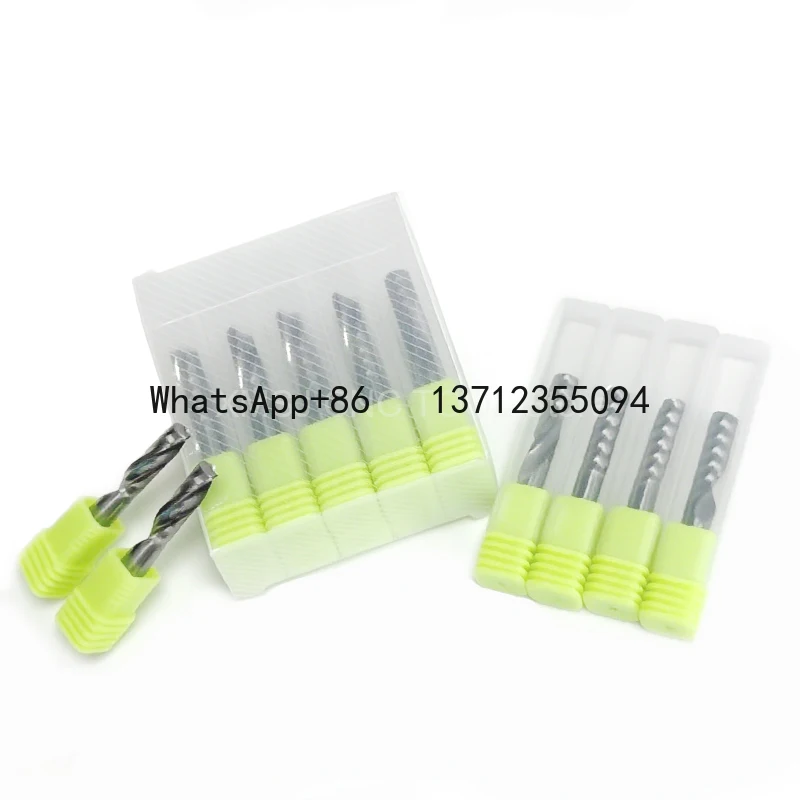 10Pcs/Lot 5A Premium-Grade Single Flute Up Spiral Milling Cutter - Mata Bor Router Karbida CNC untuk Akrilik PVC MDF Kayu