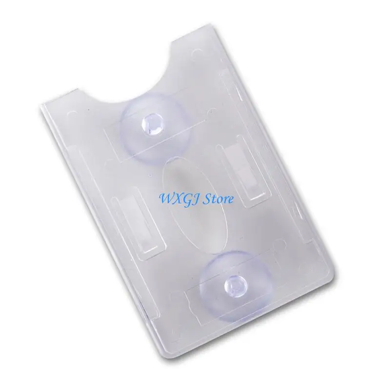 37JE Universal Suction Cup Card Storage For Car Windshield Parking Permit Insurance Card Holder