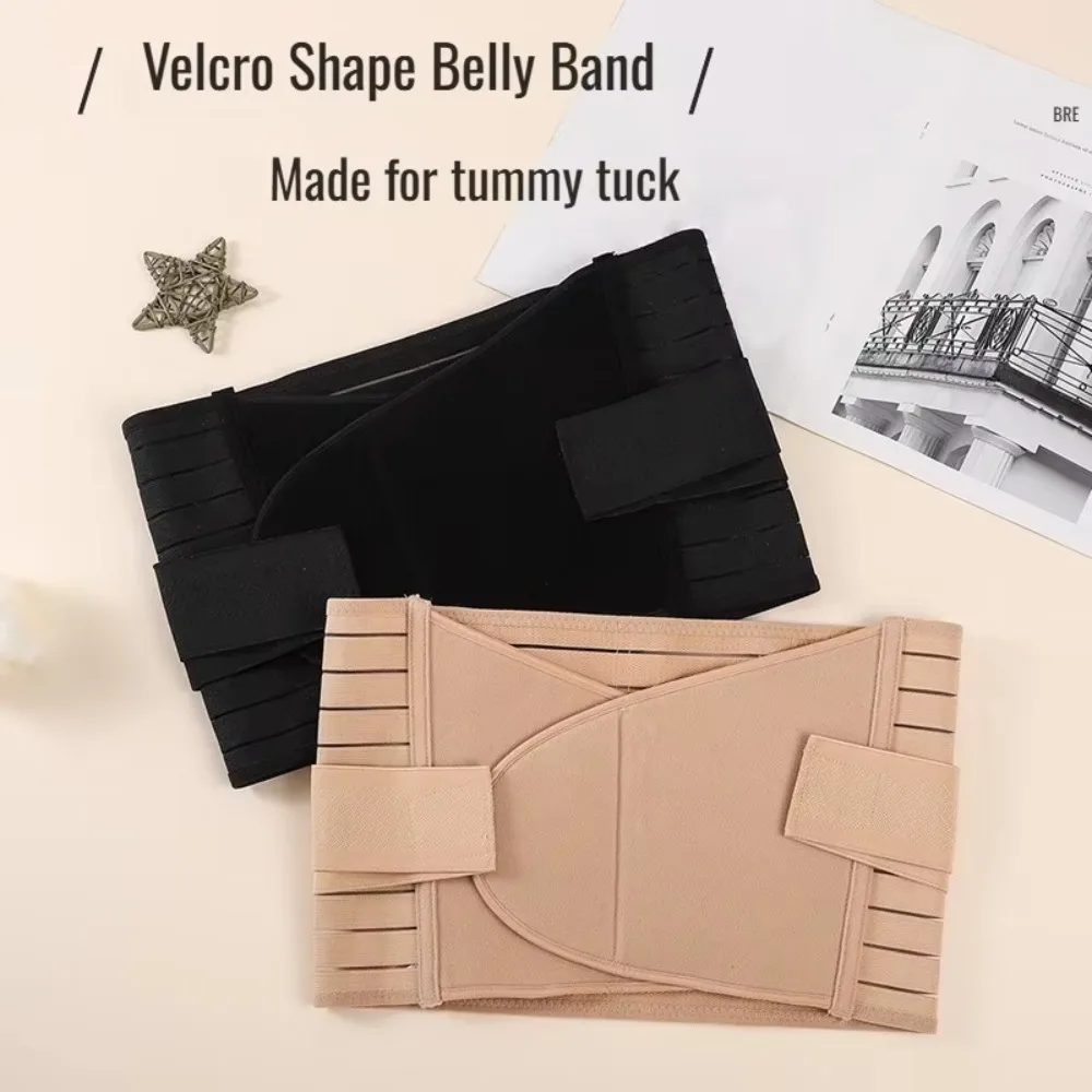 Memory Soft Rubber Bone Corset Postpartum Breathable High Fit Belly Band Adjustable Pregnant Tummy Belly Belt Wrap for Women