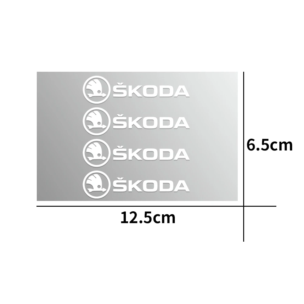 4Pcs Car Accessories PVC Emblem Car Body Side Door Wheel Rims Stickers For Skoda Yeti Fabia Octavia 3 2 a5 a7 Kodiaq Karoq Rapid