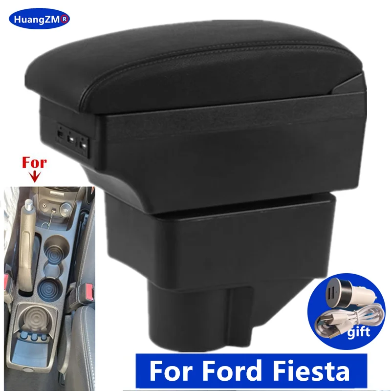 

Car Storage Box Car Armrest Box For Ford Fiesta Armrest For Ford Fiesta 3 2011-2018 Accessories PU Leather easy installation