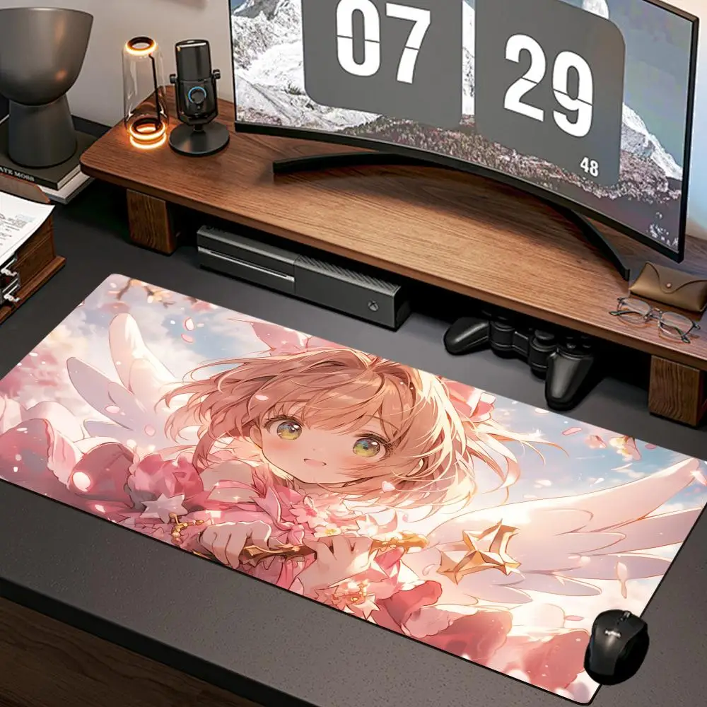 

New Computer Home Mousepad XXL Desk Mats Moka Sakura Girl Mouse Pad Natural Rubber Office Anti Slip Gaming Accessories pad