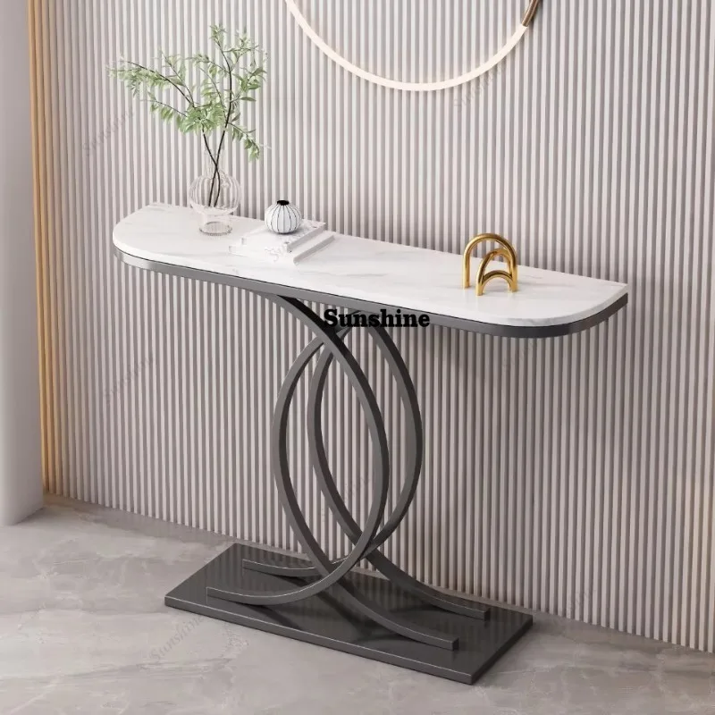 

Metal Midcentry Console Table Luxury Modern Lobby Hallway Console Table Nordic Entrance Wohnzimmer Tisch Living Room Furniture