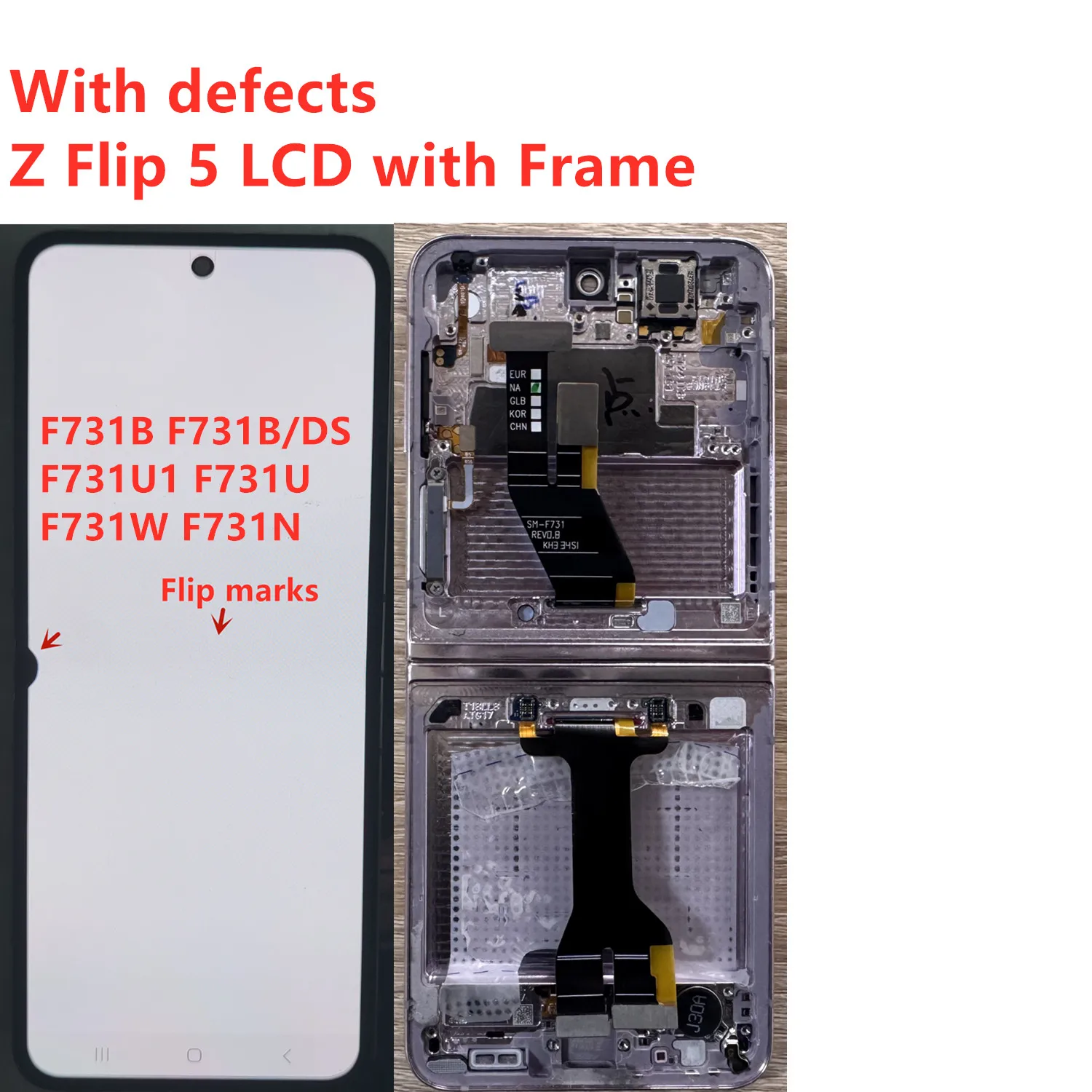 삼성 Z 플립 5 LCD F731B 디스플레이 터치 스크린 어셈블리 SM-F731B F731U 디스플레이용 ORI 슈퍼 아몰레드 ...
