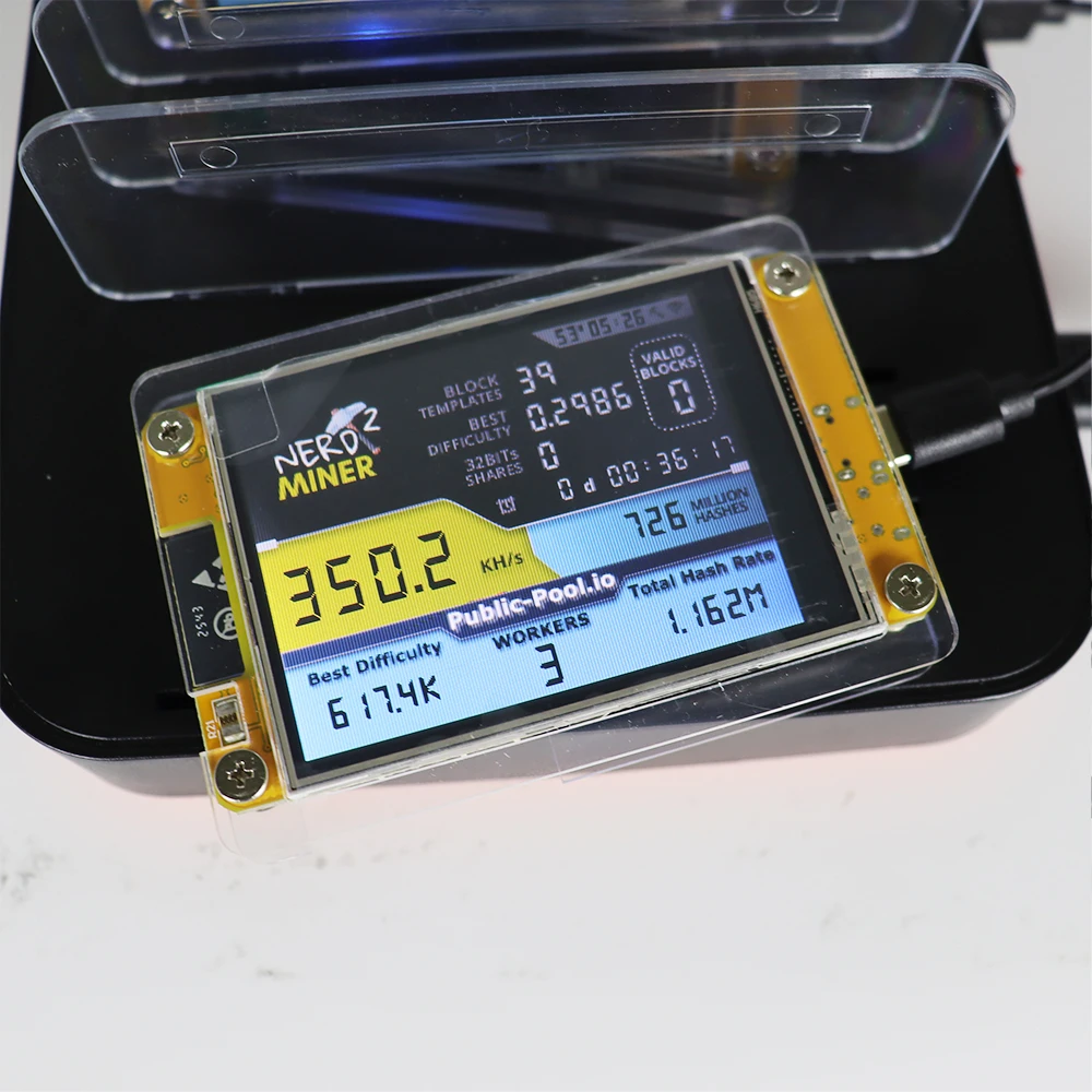 NerdMiner V2 Bitcoin Miner 350KH/s | Mini BTC Solo Lottery Mining Machine with 2.8 Inch Display Crypto Miner