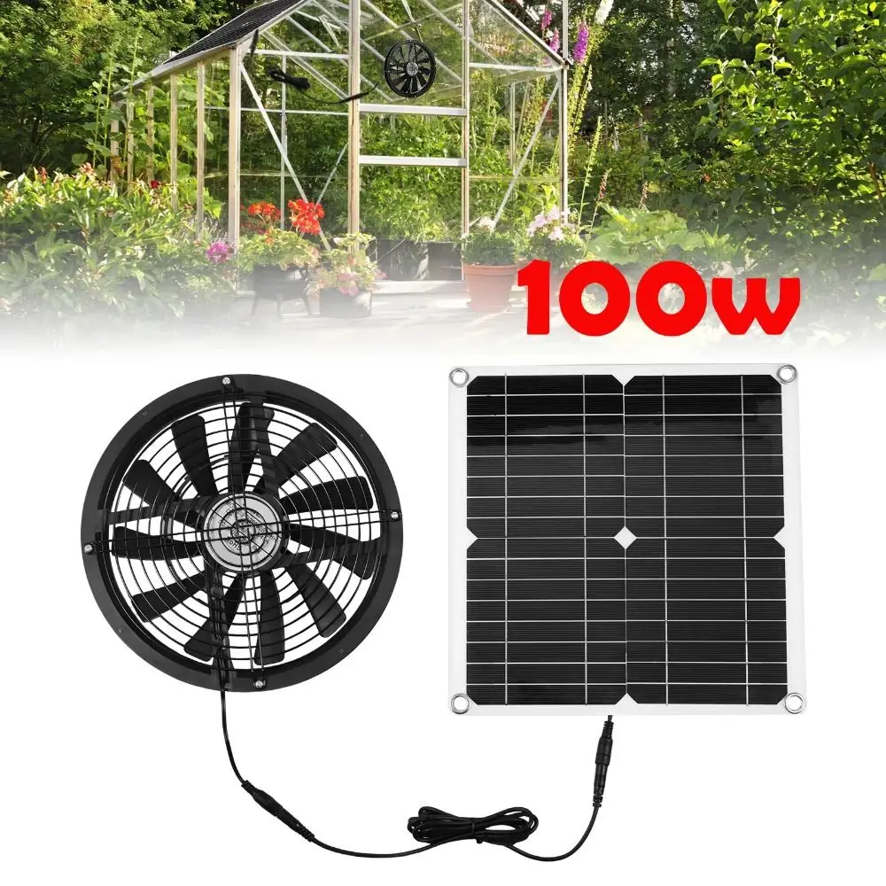 Round Ventilation Case Boosted Impeller Fan Powerful Airflow High-Speed Solar 12V Extractor Fan Anti-Mosquito Design