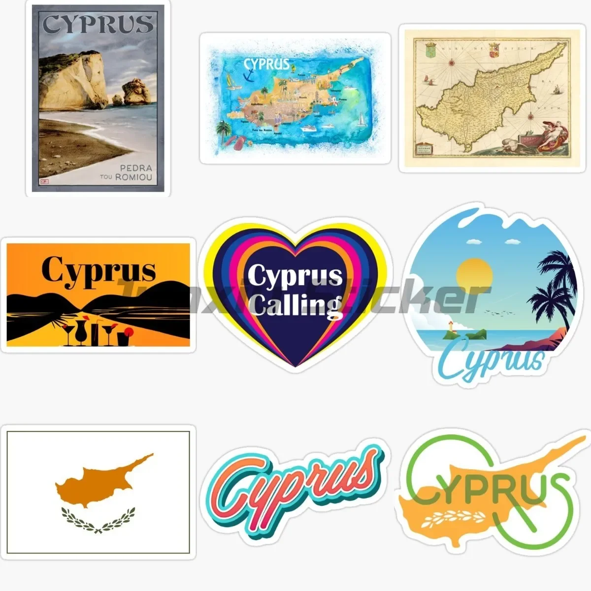 

Флаг Кипра, наклейки Никосии, водостойкий солнцезащитный крем, шлем, украшение для кузова гоночного автомобиля, наклейки на окно ноутбука, холодильник