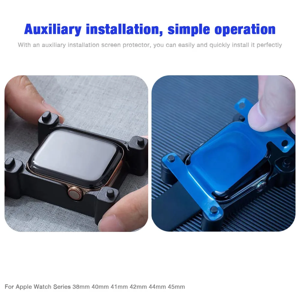 Install Tray Screen Protector for Apple Watch Ultra Series 9 8 7 6 5 4 3 SE Protective Film iWatch 49mm 45mm 41mm 44mm 42mm 40mm