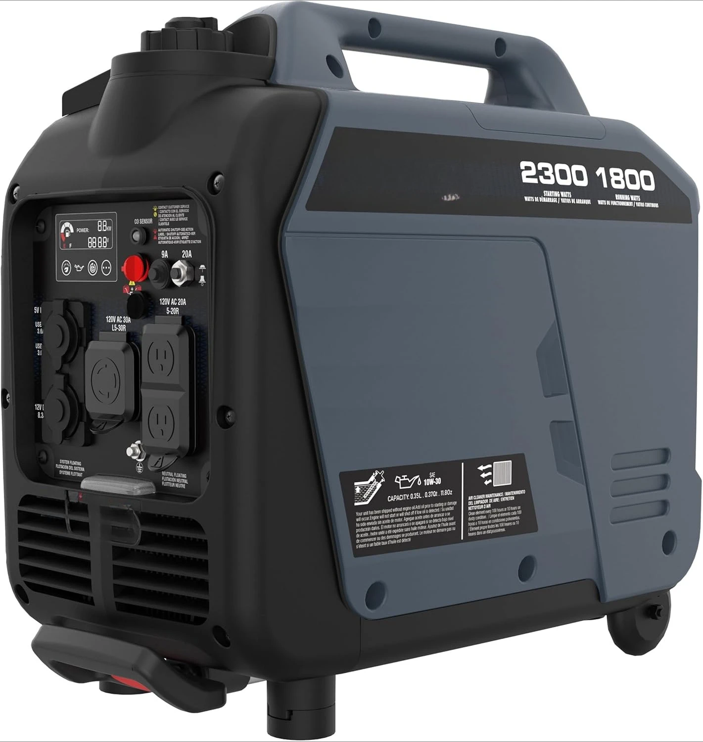 Portable Inverter Generator, 2300W RV Ready, EPA & CARB Compliant CO Sensor, Portable Ultra-Light Weight