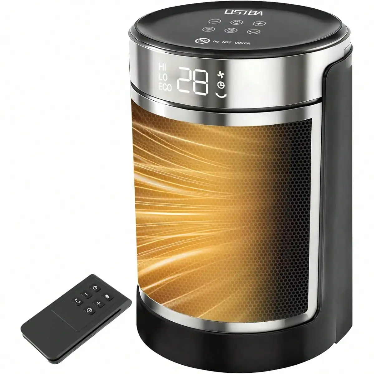 Space Heater, 1500W Electric Heater With Thermostat, 70° Oscillation, Remote & 24H Timer, Tip-Over/Overheat Protection, Child Lock, Portable Heater For Bedroom Office Indoor Use, ETL Listed