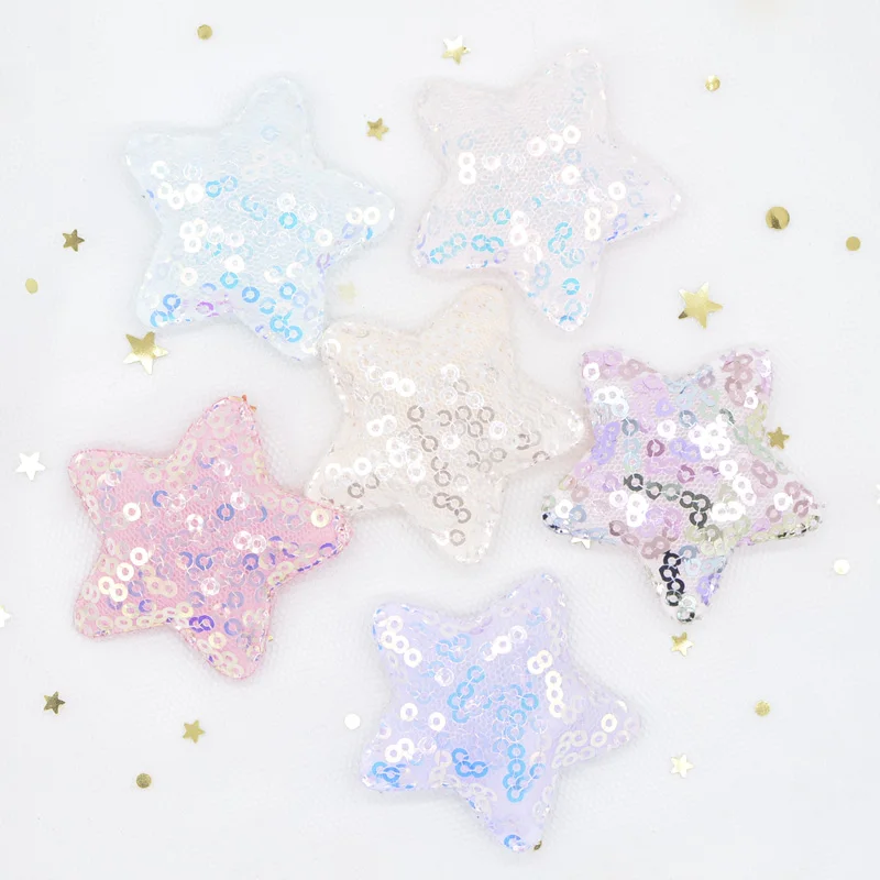 12Pcs 48mm Glitter Sequins Butterfly Appliques Padded for DIY Headwear Clips Accessories Toy Patches Scrapbooking Sticker