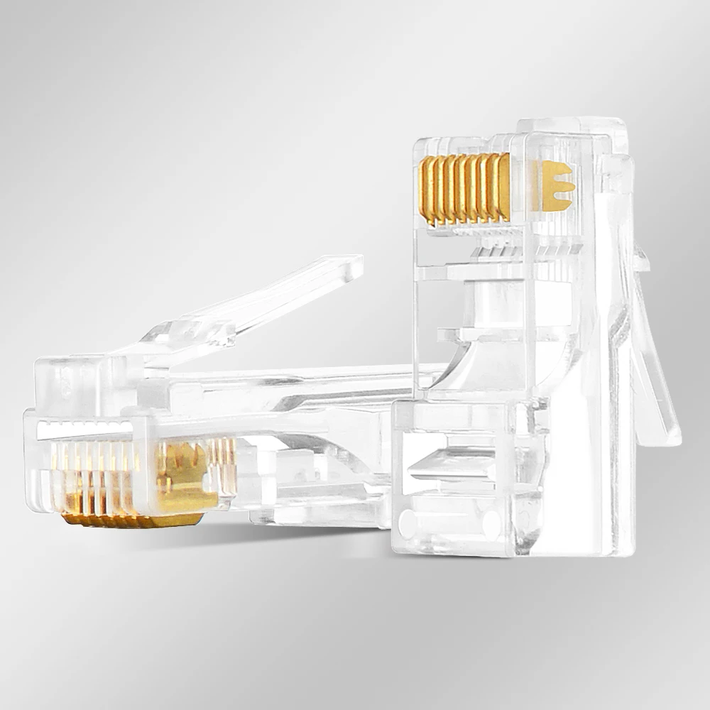 RJ45 Connector Pass through Cat6 Cat5 Modular Plug Network Unshielded RJ45 Perforated Crystal Head Network Cable
